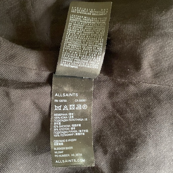 Allsaints Black leather biker jacket, almost new! - Picture 17 of 17